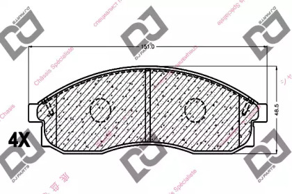 Комплект тормозных колодок DJ PARTS BP1160